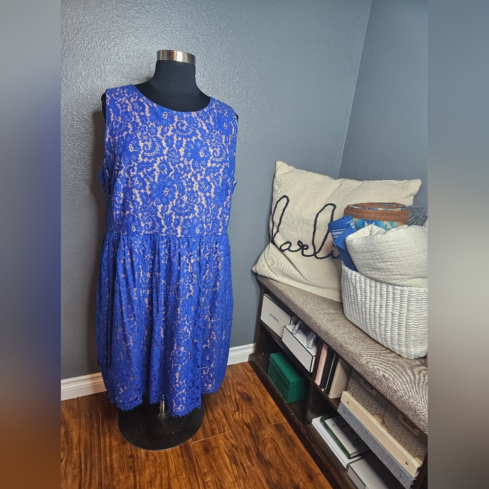 Eliza J Colalt blue lace Cocktail dress size 24W - Picture 2 of 6